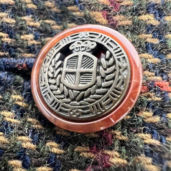 Vtg Sag Harbor Petite Pleated Wool Dress Pants Trouser Women 12 Brown Glen Plaid - Picture 6 of 13